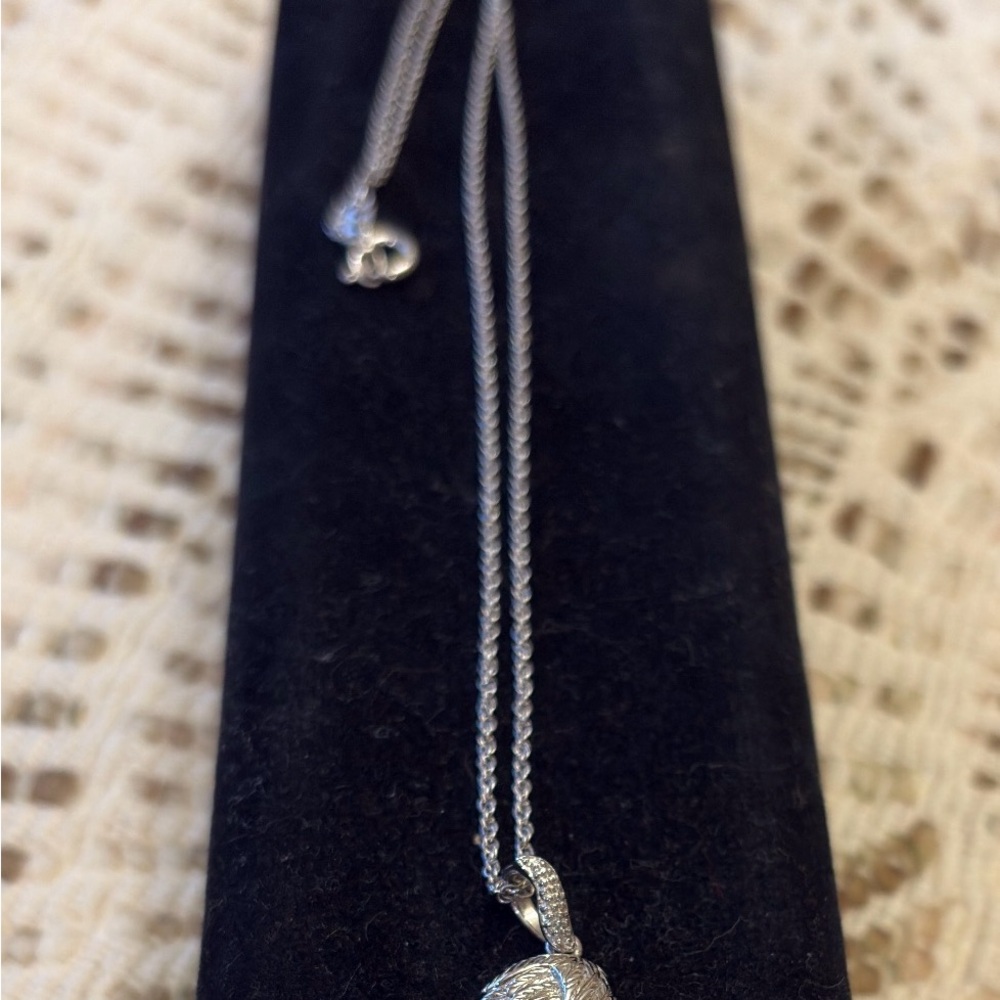 Sterling Silver and Diamond Wing Pendant Necklace - Picture 3 of 12